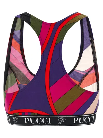 Pucci Racerback Polyamide Fashion Top In Multi