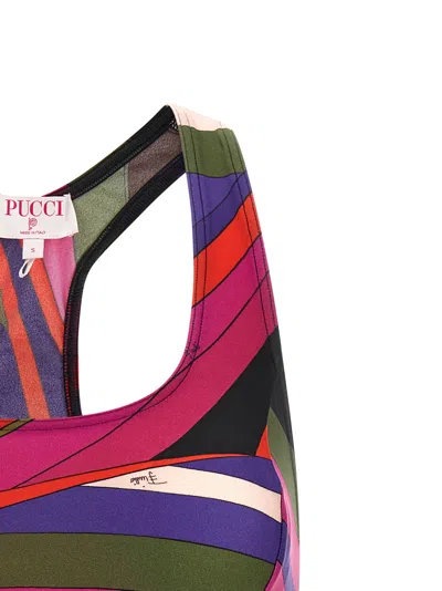 Pucci Racerback Polyamide Fashion Top In Multi