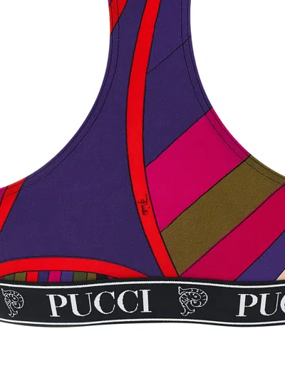 Pucci Racerback Polyamide Fashion Top In Multi