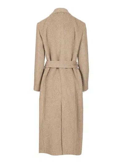 Golden Goose Journey Double Breasted Coat In Neutral