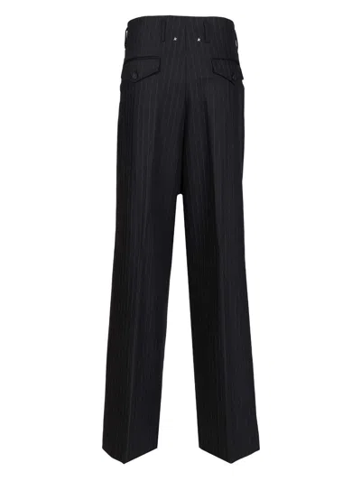 Golden Goose Journey W's Sartorial Pleated Flavia Pant Pinstripe Vw Trousers Blue In Black