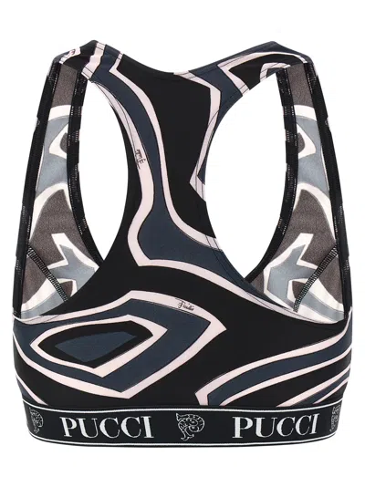 Pucci Geometric Racerback Top For Modern Style In Blue