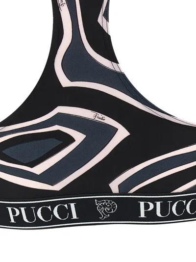 Pucci Geometric Racerback Top For Modern Style In Blue
