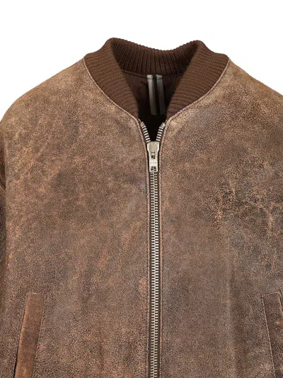 Dfour Leather Bomber Jacket Jackets Brown In Brown