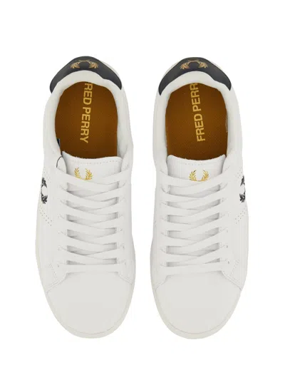 Fred Perry Round Toe Sneakers Featuring Perforated Sides In Animal Print