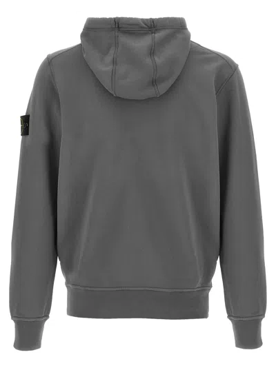 Stone Island Cotton Pullover With Hood And Pocket In Gray