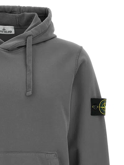 Stone Island Cotton Pullover With Hood And Pocket In Gray