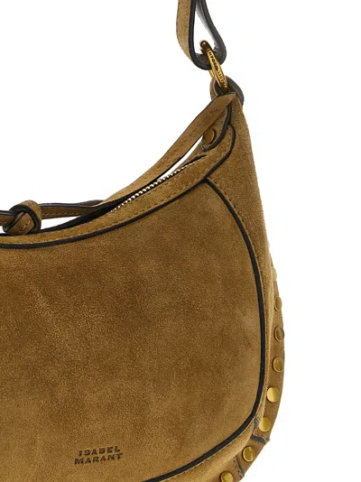 Isabel Marant Oskan Moon Studded Suede Shoulder Bag