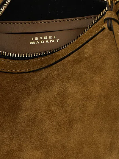 Isabel Marant Oskan Moon Studded Suede Shoulder Bag