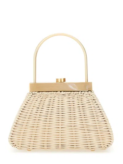 Cult Gaia Wicker Tote Bag Top Handle In Gold
