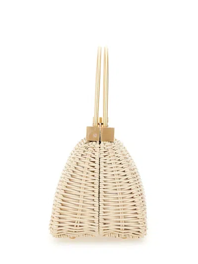 Cult Gaia Wicker Tote Bag Top Handle In Gold