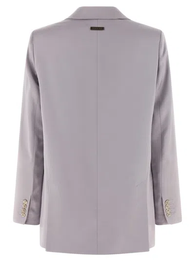 Peserico Lace-up Dress Coat In Gray
