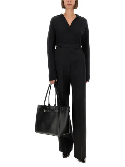 Tom Ford Sharp Herringbone Tailored Straight Leg Virgin Wool Trousers In Black