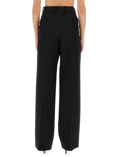 Tom Ford Sharp Herringbone Tailored Straight Leg Virgin Wool Trousers In Black