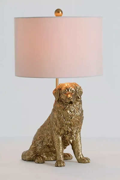 Anthropologie The Icon Table Lamp: Dog Edition In Gold