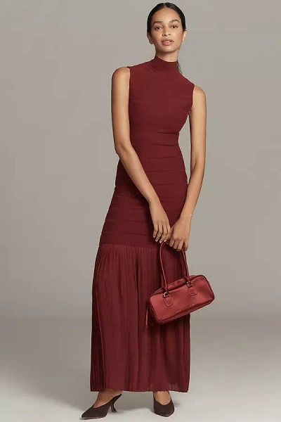 Blithe Fitted Twofer Maxi Dress In Red