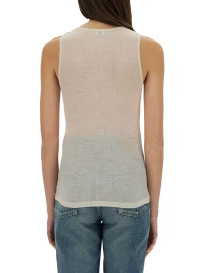 Saint Laurent Tank Top "cassandras" In White