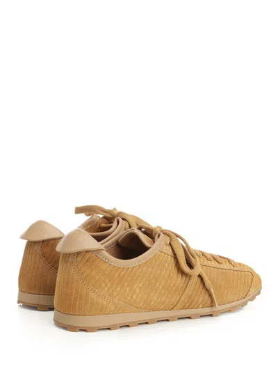 Jacquemus Les Tennis Sneakers In Soft Crocodile-embossed Suede Shoes In Brown