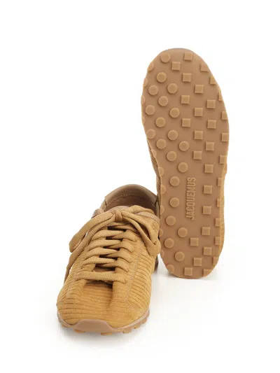Jacquemus Les Tennis Sneakers In Soft Crocodile-embossed Suede Shoes In Brown