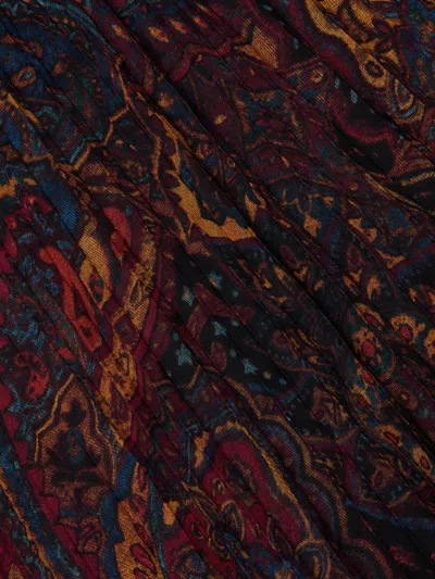 L'agence Fernanda Pleated Midi Skirt In Multi