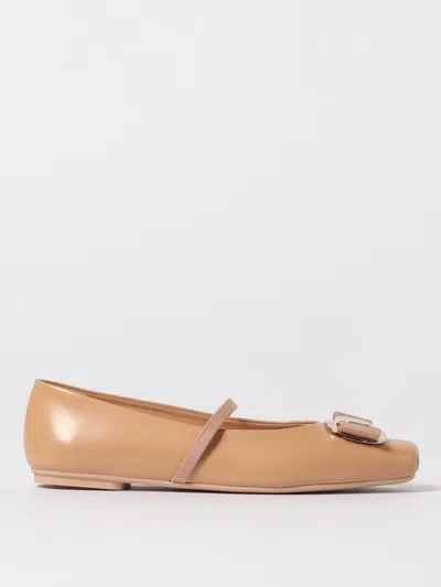 Ferragamo Zina New Vara Plate Ballet Flats In Black