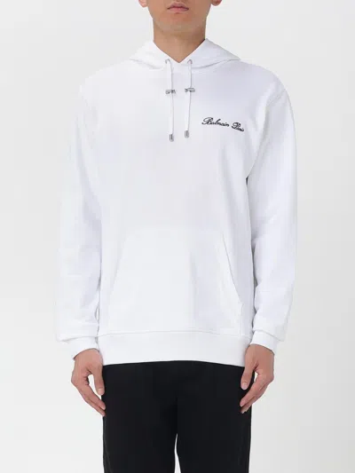 Balmain Signature Hoodie Adjustable Drawstring In White