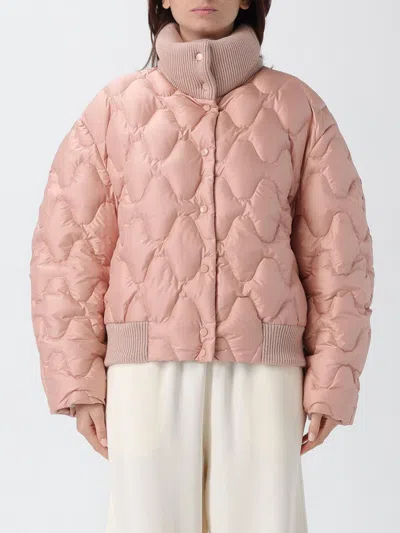 Fabiana Filippi Quilted Jackets With Ribbed Collar And Cuffs In Pink