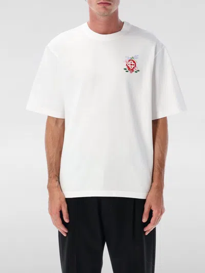 Casablanca Oversized T-shirt With Dragonfly Floral Print In White