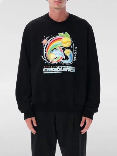 Casablanca Graphic Print Crew Neck Sweater In Black