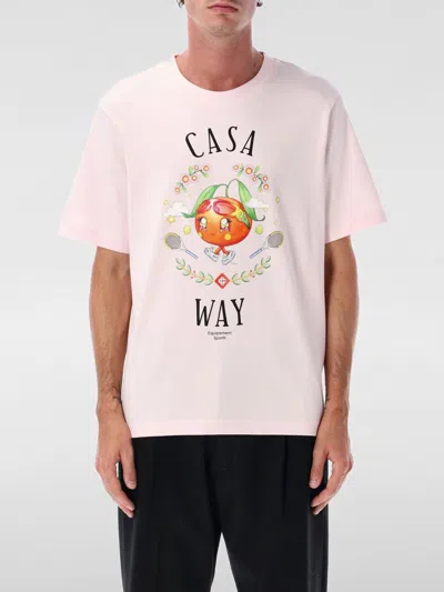Casablanca Casa Way Orange Mascot Short Sleeve T-shirt In Pink