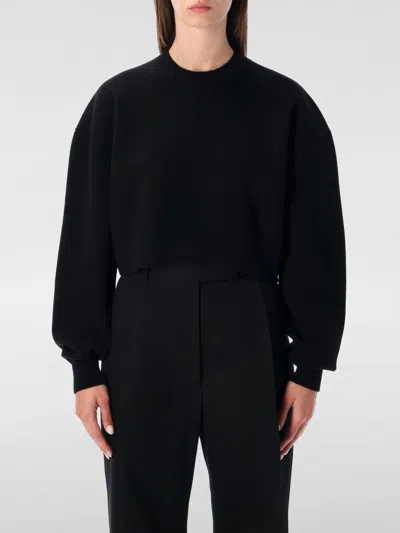 Tom Ford Sculptural Double Face Virgin Wool Blend Crop Sweater In Black