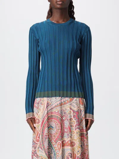 Etro Textured Knit Pullover In Blue