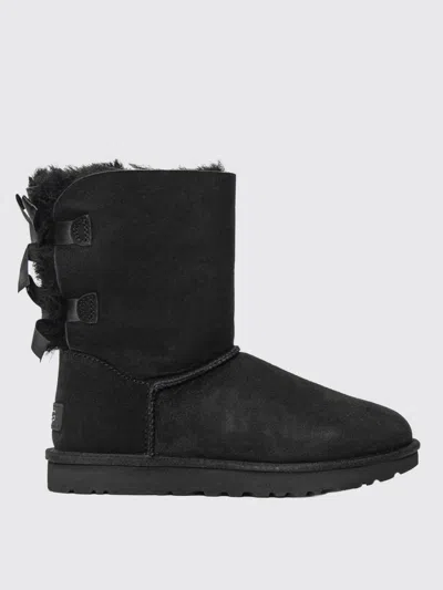 Ugg Mini Boots With Fixed Bow Detail In Black