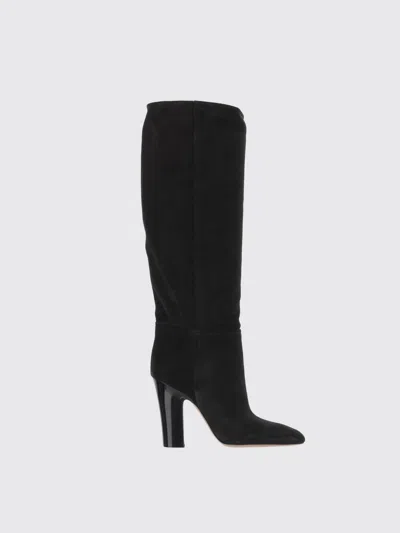 Paris Texas Alizze Suede Pointed-toe Knee-high Boots In Black