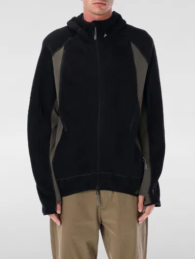 Roa Textured And Smooth Fabric Combination Jacket In Black