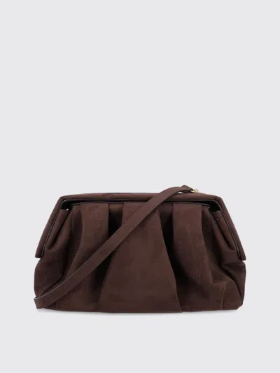 Themoirè Eco Suede Pleated Clutch Bag In Black