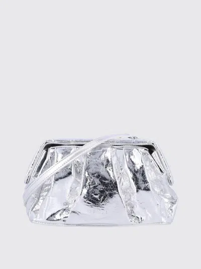 Themoirè Afrodite Metallic Silver Clutch In Silver