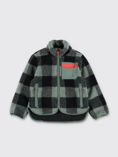 Stella Mccartney Kids Check Print Fleece Jacket In Green
