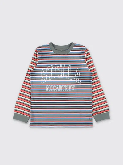 Stella Mccartney Multicolor T-shirt For Boy With Logo In Gray