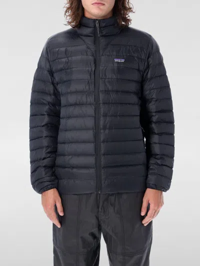 Patagonia Down Sweater Jacket With High Collar In Black