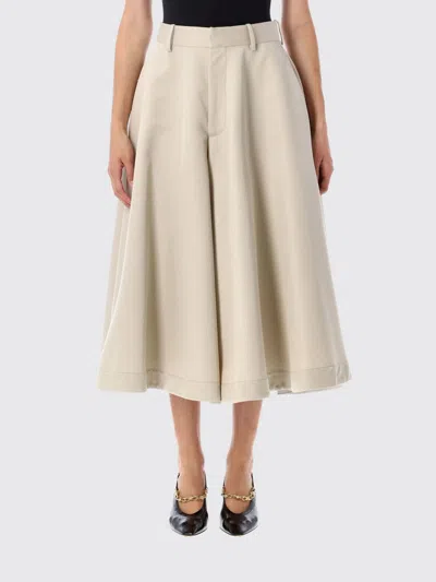 Bottega Veneta Silk And Cotton Twill Culotte In Neutral