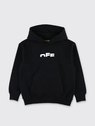 Off-white Black Hoodie With  Kids Logo In Black