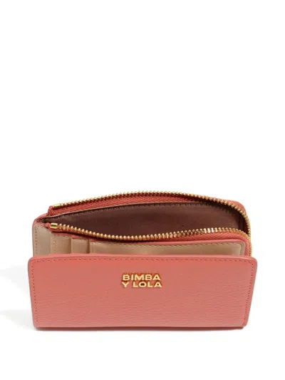Bimba Y Lola Logo-plaque Zip Leather Wallet In Pink