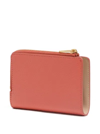 Bimba Y Lola Logo-plaque Zip Leather Wallet In Pink