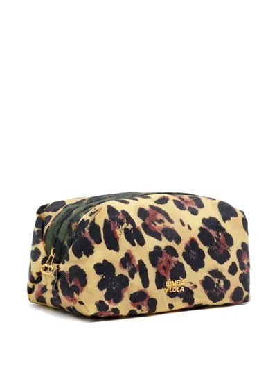Bimba Y Lola Leopard-print Make Up Bag In Neutral