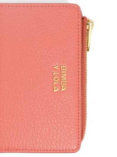 Bimba Y Lola Logo-plaque Zip Leather Wallet In Pink