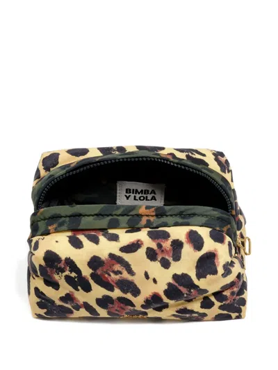 Bimba Y Lola Leopard-print Make Up Bag In Neutral
