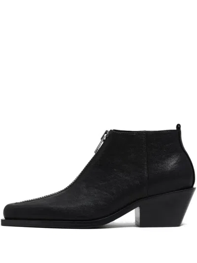 Bimba Y Lola Zip-front Pointed-toe Boots In Black