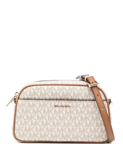 Michael Kors Jet Set Small Camera Crossbody In Neutral