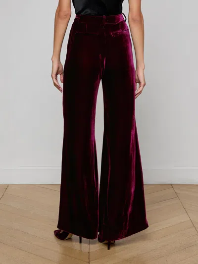 L'agence Velvet Livvy Straight Trousers In Pink